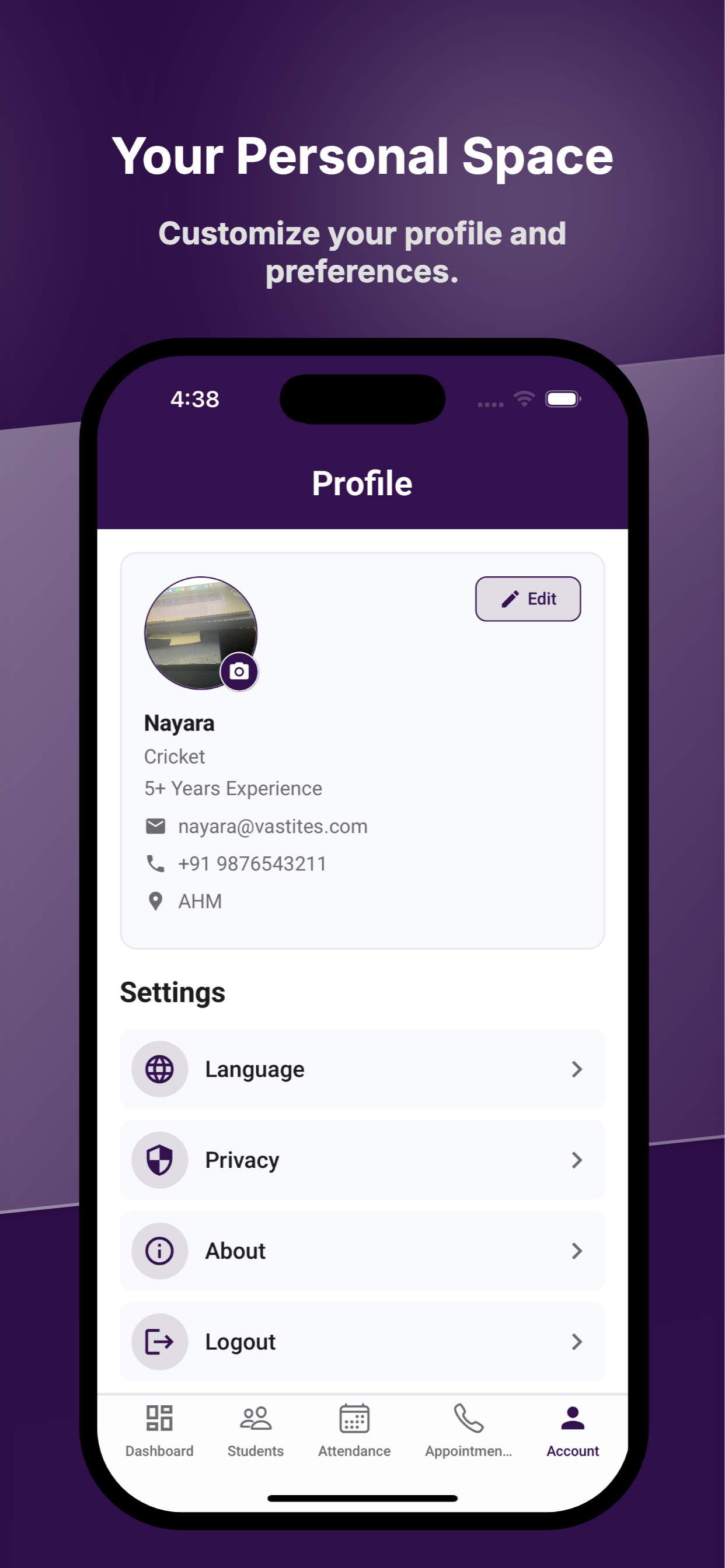 Profile & Settings